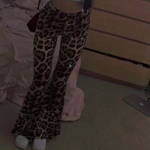 cheetah flare pants